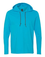 Gildan 987 Unisex Softstyle Lightweight Hooded Long Sleeve T-Shirt