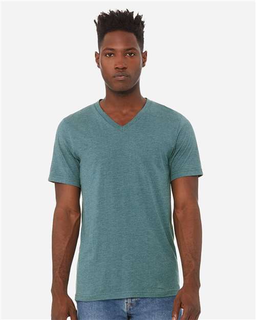 BELLA + CANVAS Unisex Heather CVC V-Neck Tee - BELLA + CANVAS 3005CVC
