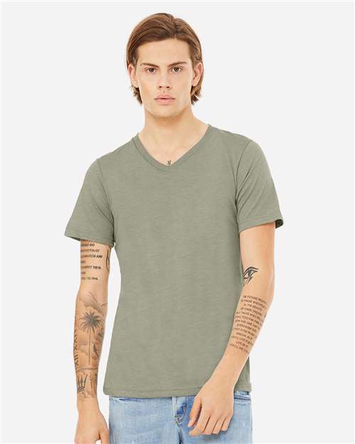 BELLA + CANVAS Unisex Heather CVC V-Neck Tee - BELLA + CANVAS 3005CVC