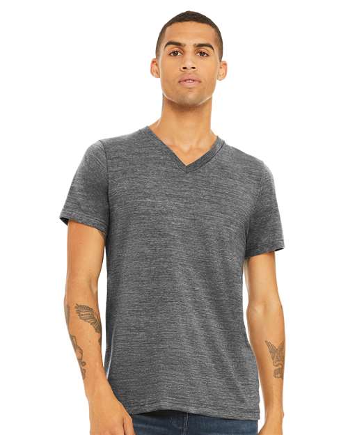 BELLA + CANVAS Unisex Textured Jersey V-Neck Tee - BELLA + CANVAS 3655