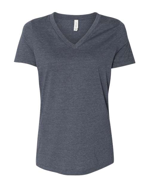 BELLA + CANVAS Women's Relaxed Heather CVC V-Neck Tee - BELLA + CANVAS 6405CVC BELLA + CANVAS Heather Navy S