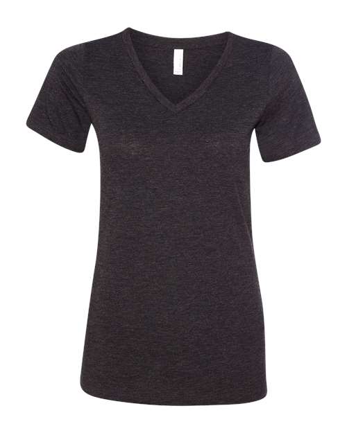 BELLA + CANVAS Women's Relaxed Triblend Short Sleeve V-Neck Tee - BELLA + CANVAS 6415 BELLA + CANVAS Charcoal Black Triblend S