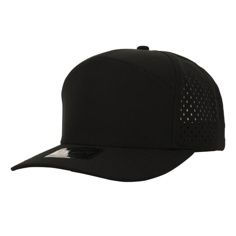 1010 Hats 617 7 - Panel Dryfit Performance Hat BLACK Adjustable Hats