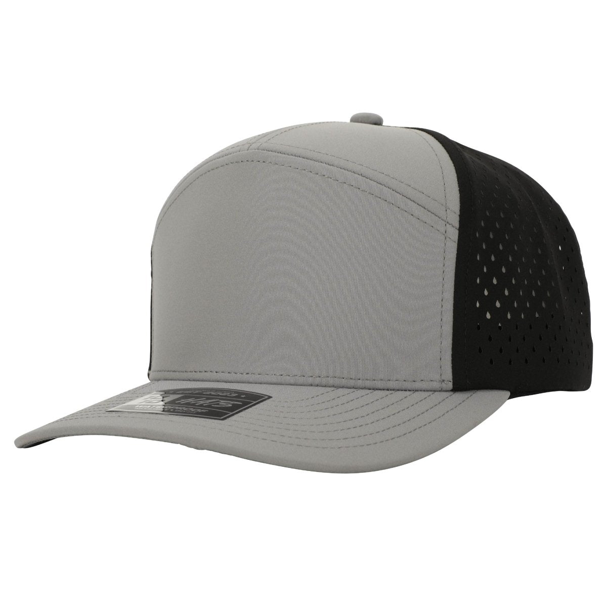 1010 Hats 617 7 - Panel Dryfit Performance Hat LIGHT GRAY/BLACK Adjustable Hats