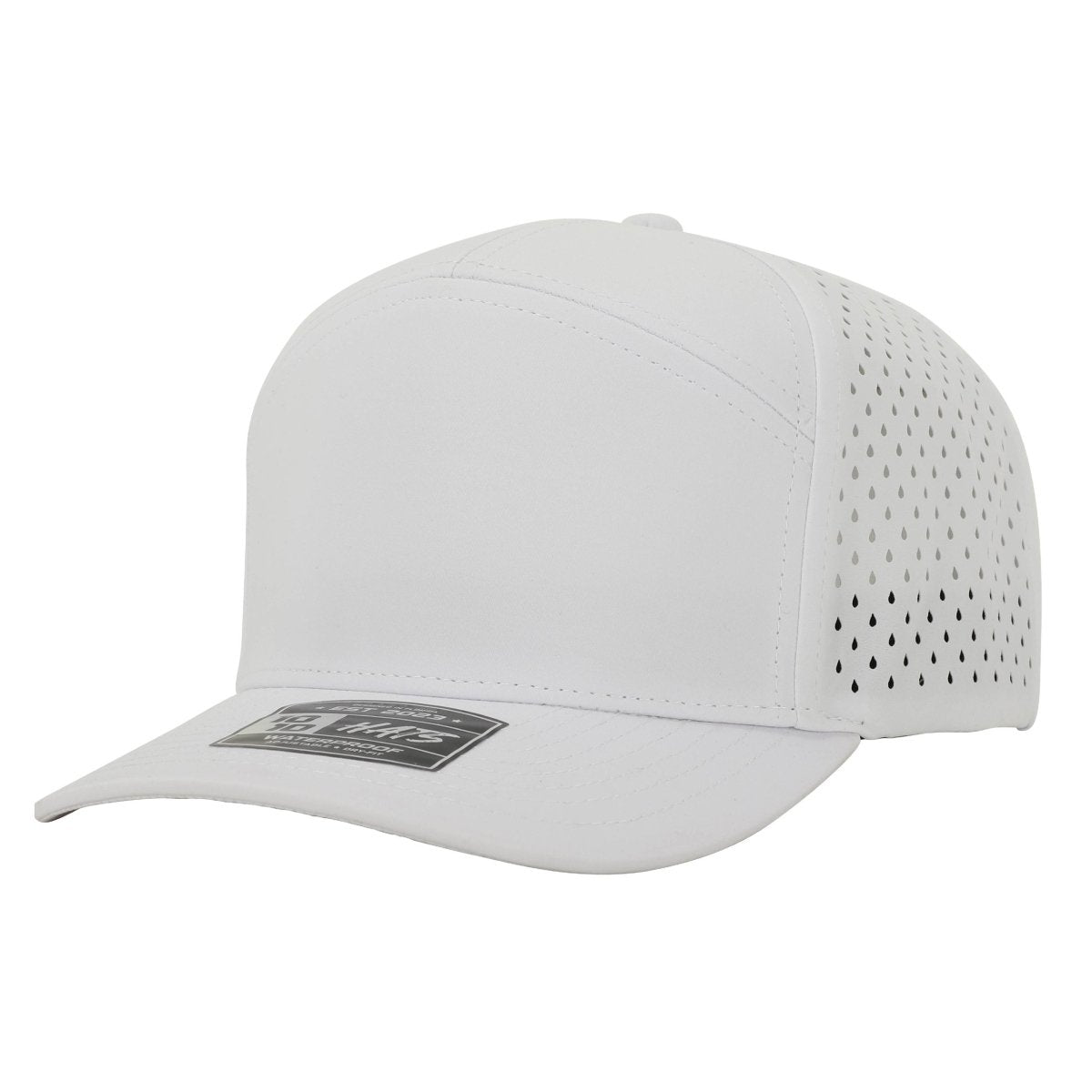 1010 Hats 617 7 - Panel Dryfit Performance Hat WHITE Adjustable Hats
