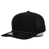 1010 Hats R615 5 - Panel Rope Dryfit Performance Hat BLACK R: BLACK Adjustable Hats