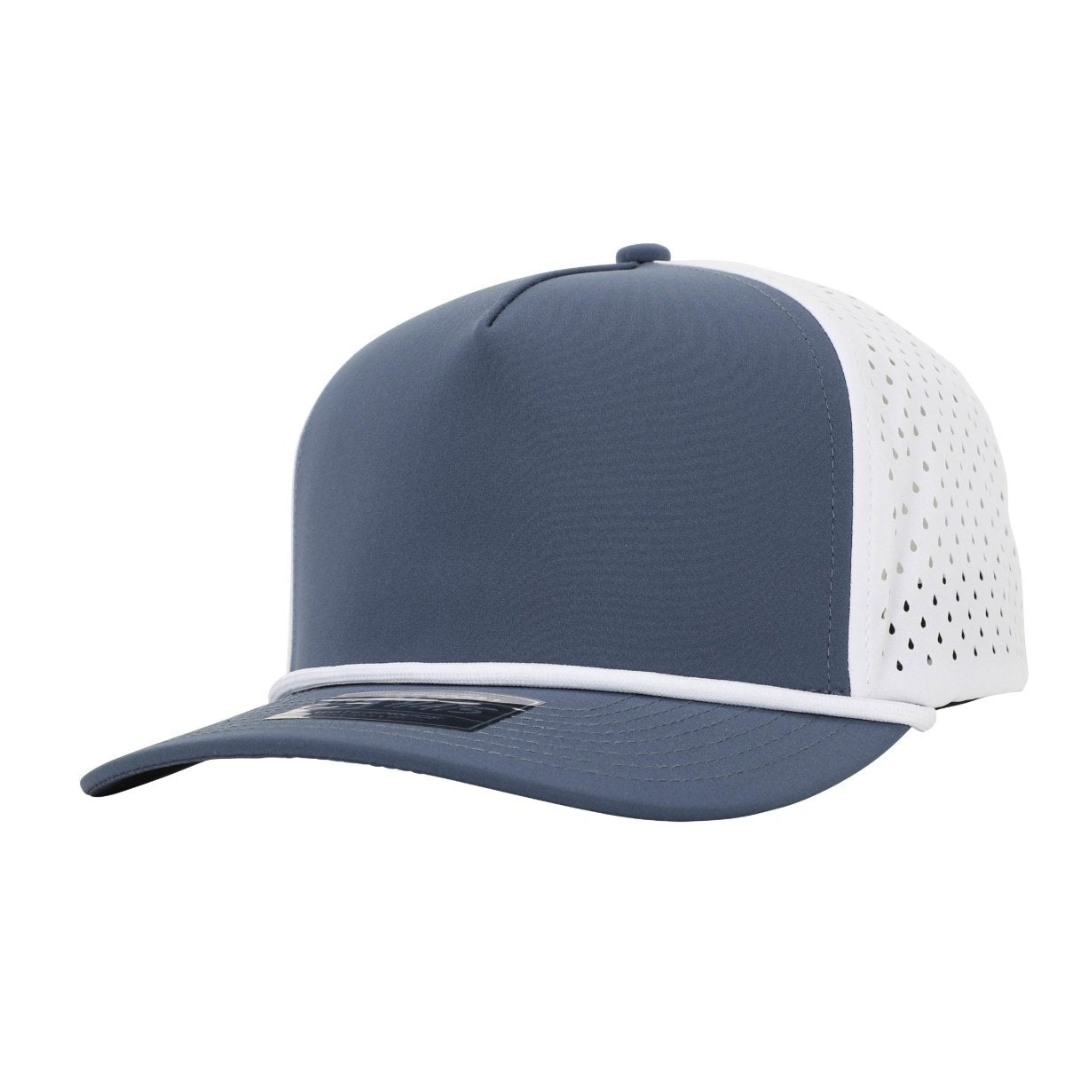 1010 Hats R615 5 - Panel Rope Dryfit Performance Hat DEEP BLUE/WHITE R: WHITE Adjustable Hats
