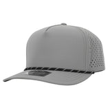 1010 Hats R615 5 - Panel Rope Dryfit Performance Hat LIGHT GRAY R: BLACK/WHITE Adjustable Hats