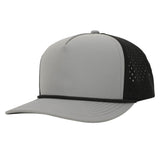 1010 Hats R615 5 - Panel Rope Dryfit Performance Hat LIGHT GRAY/BLACK R: BLACK Adjustable Hats