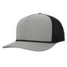 1010 Hats R615 5 - Panel Rope Dryfit Performance Hat LIGHT GRAY/BLACK R: BLACK Adjustable Hats