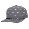 1010 Hats R615 5 - Panel Rope Dryfit Performance Hat OFFSHORE GRAY R: BLACK/WHITE Adjustable Hats