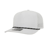 1010 Hats R615 5 - Panel Rope Dryfit Performance Hat WHITE R: BLACK/WHITE Adjustable Hats