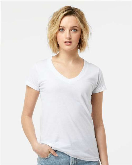 Tultex Women's Fine Jersey V-Neck T-Shirt - Tultex 214