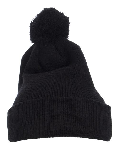 YP Classics Pom-Pom Cuffed Knit Beanie - Yupoong 1501P