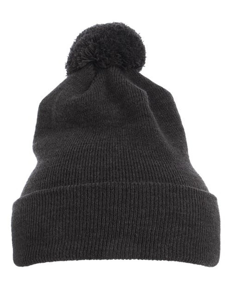 YP Classics Pom-Pom Cuffed Knit Beanie - Yupoong 1501P