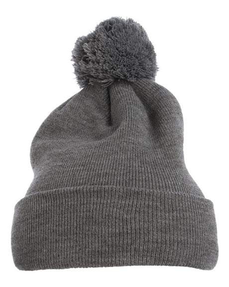 YP Classics Pom-Pom Cuffed Knit Beanie - Yupoong 1501P