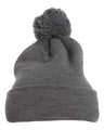 YP Classics Pom-Pom Cuffed Knit Beanie - Yupoong 1501P