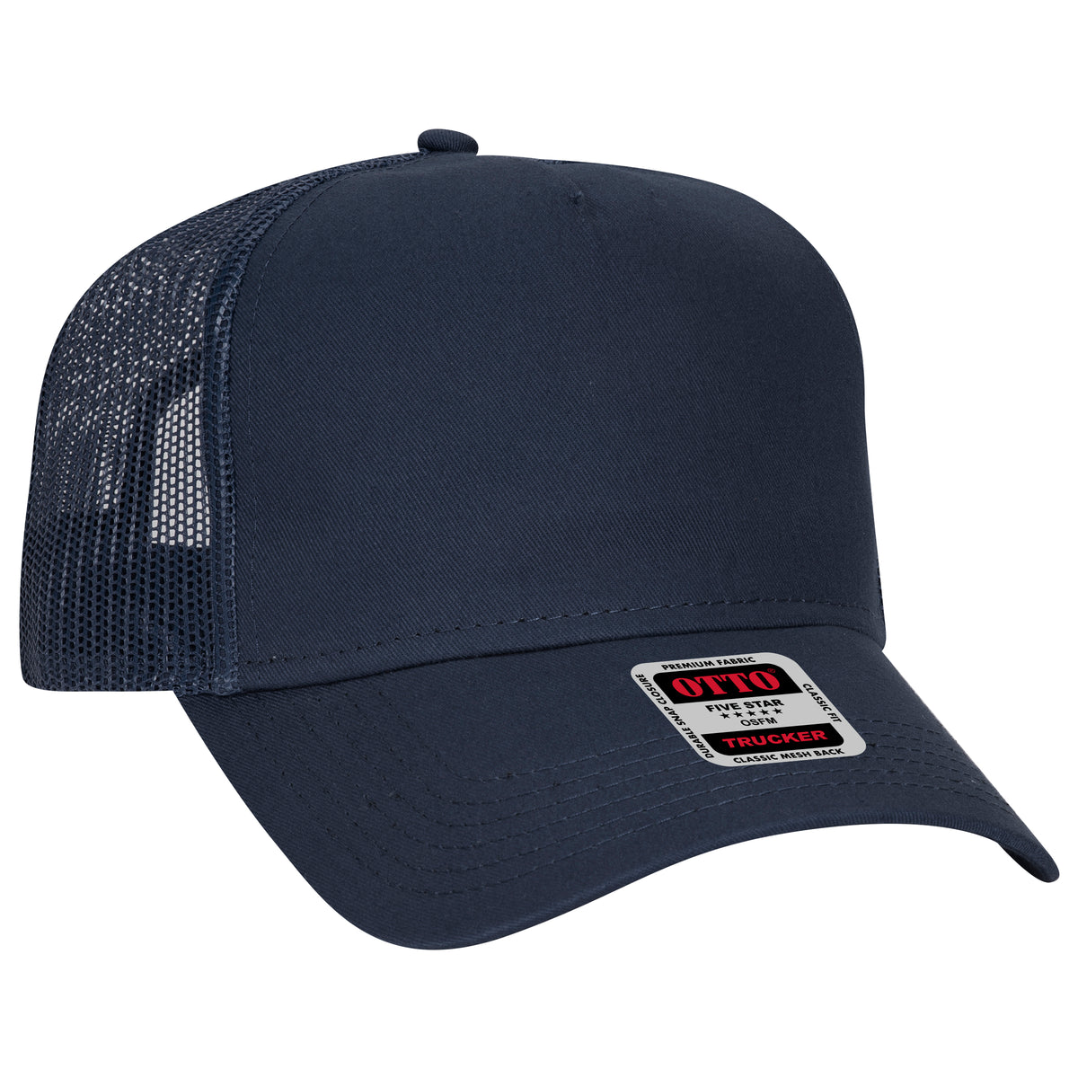 OTTO CAP 5 Panel Low Profile Mesh Back Trucker Hat OTTO 102-664 Otto Cap 004 - Navy OSFM - Adult