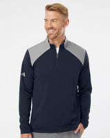 Adidas Men's Textured Mixed Media Quarter-Zip Pullover - Adidas A532