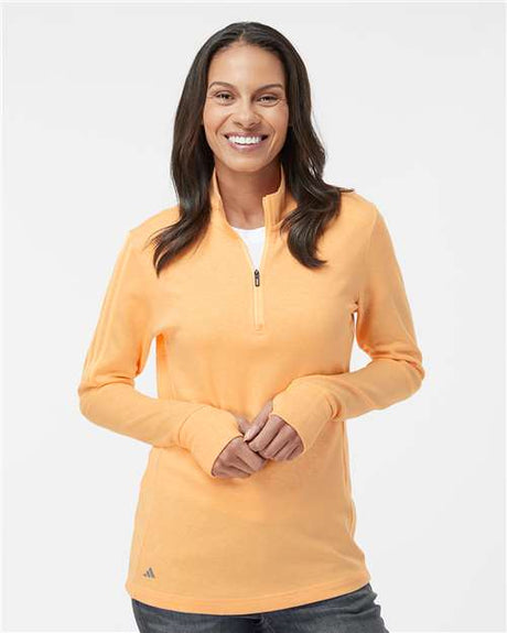 Adidas A555 Women's 3-Stripes Quarter-Zip Pullover Sweater Casual Everyday Wear Pro