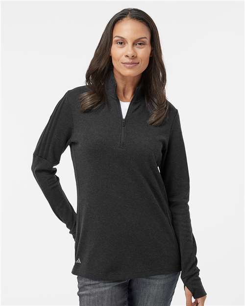 Adidas Women's 3-Stripes Quarter-Zip Sweater Pullover - Adidas A555