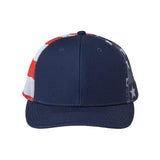 Kati Printed Mesh Trucker Cap - Kati S700M Kati Navy/ USA Flag Adjustable