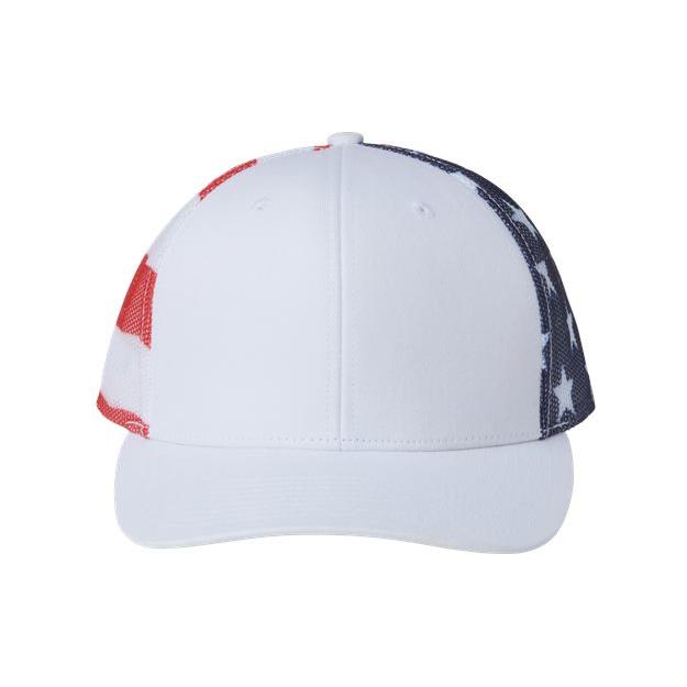 Kati Printed Mesh Trucker Cap - Kati S700M Kati White/ USA Flag Adjustable