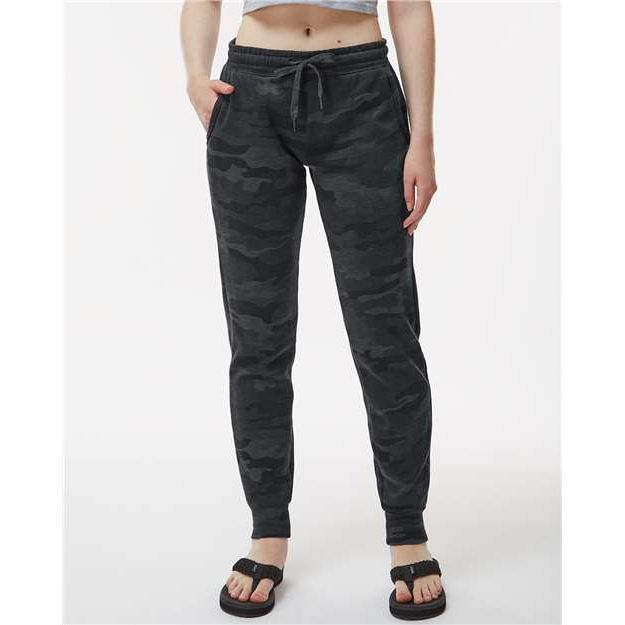 Independent Trading Co. Women's California Wave Wash Sweatpants - Independent Trading Co. PRM20PNT Independent Trading Co. Black Camo Heather XS