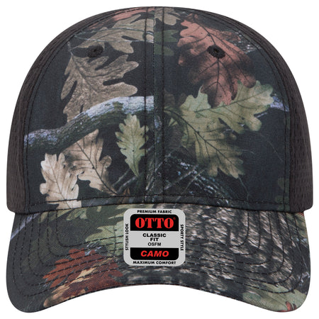 OTTO CAP Camouflage 6 Panel Low Profile Baseball Cap OTTO 103-1243 Otto Cap NP0303 - Blk/Blk OSFM - Adult