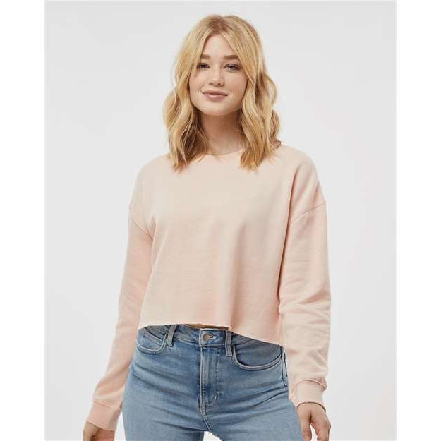 Independent Trading Co. Women's Lightweight Crop Crewneck Sweatshirt - Independent Trading Co. AFX24CRP Independent Trading Co. Blush XS