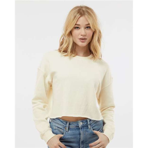 Independent Trading Co. Women's Lightweight Crop Crewneck Sweatshirt - Independent Trading Co. AFX24CRP Independent Trading Co. Bone XS