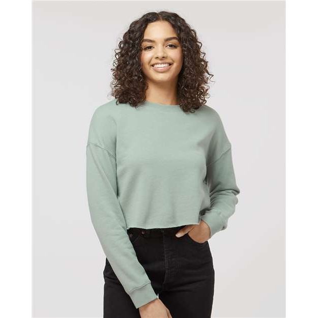 Independent Trading Co. Women's Lightweight Crop Crewneck Sweatshirt - Independent Trading Co. AFX24CRP Independent Trading Co. Sage XS