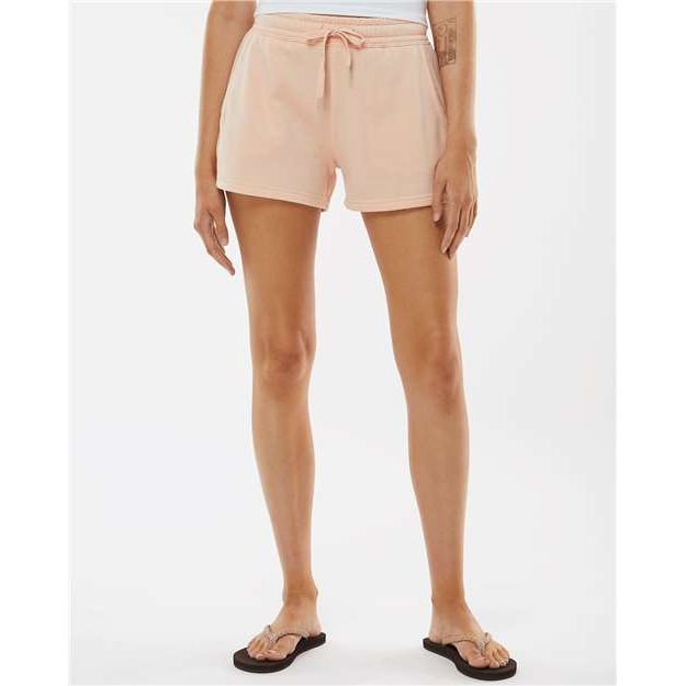 Independent Trading Co. Women’s Lightweight California Wave Wash Fleece Shorts - Independent Trading Co. PRM20SRT Independent Trading Co. Blush XS