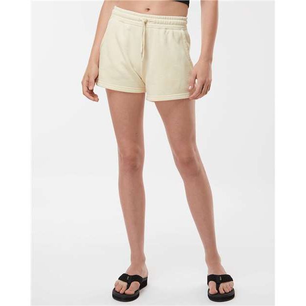 Independent Trading Co. Women’s Lightweight California Wave Wash Fleece Shorts - Independent Trading Co. PRM20SRT Independent Trading Co. Bone XS