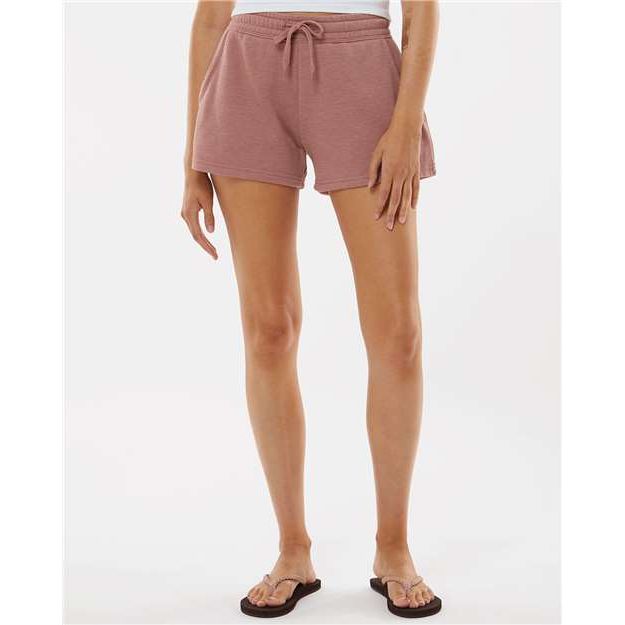 Independent Trading Co. Women’s Lightweight California Wave Wash Fleece Shorts - Independent Trading Co. PRM20SRT Independent Trading Co. Dusty Rose XS