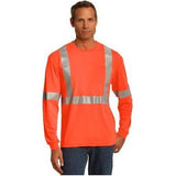 Men's ANSI 107 Class 2 Long Sleeve Safety T-Shirt Joe's USA Safety Orange/ Reflective X-Small