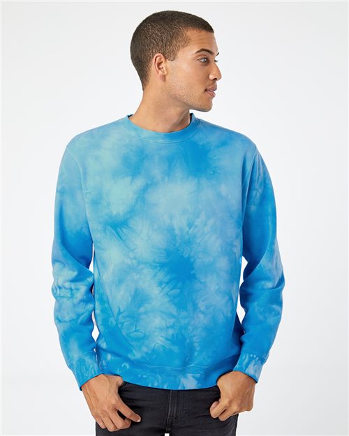 Independent Trading Co. Unisex Midweight Tie-Dyed Crewneck Sweatshirt - Independent Trading Co. PRM3500TD
