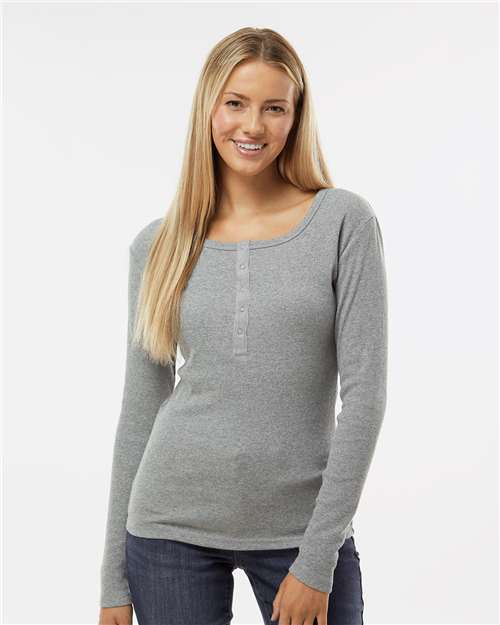 Boxercraft Women's Harper Long Sleeve Henley - Boxercraft BW2402