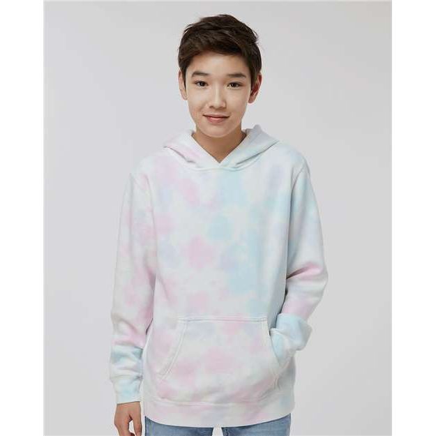 Independent Trading Co. Youth Midweight Tie-Dyed Hooded Sweatshirt - Independent Trading Co. PRM1500TD Independent Trading Co. Tie Dye Cotton Candy XS