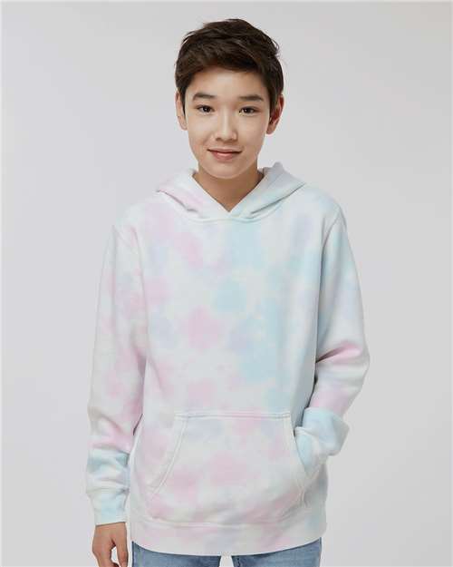 Independent Trading Co. PRM1500TD Youth Midweight Tie-Dyed Hooded Sweatshirt | Wholesale Youth Tie-Dye Hoodie