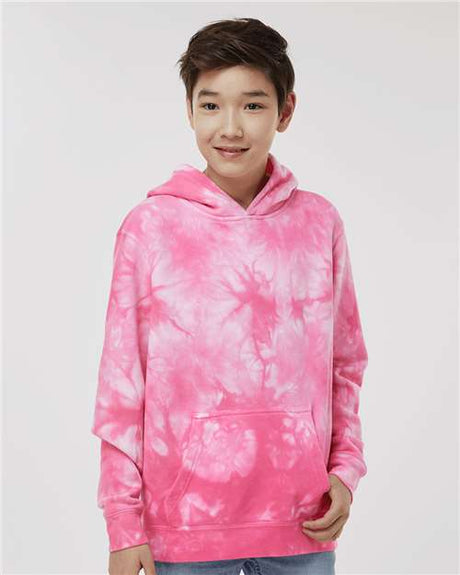 Independent Trading Co. PRM1500TD Youth Midweight Tie-Dyed Hooded Sweatshirt | Wholesale Youth Tie-Dye Hoodie