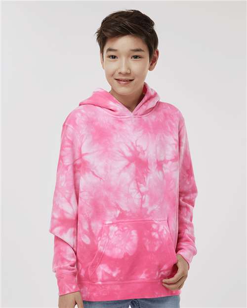 Independent Trading Co. PRM1500TD Youth Midweight Tie-Dyed Hooded Sweatshirt | Wholesale Youth Tie-Dye Hoodie