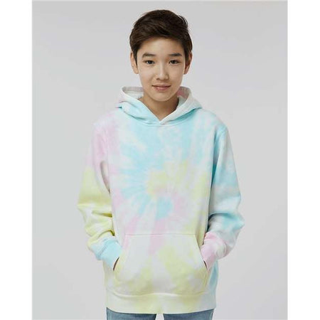 Independent Trading Co. Youth Midweight Tie-Dyed Hooded Sweatshirt - Independent Trading Co. PRM1500TD Independent Trading Co. Tie Dye Sunset Swirl XS