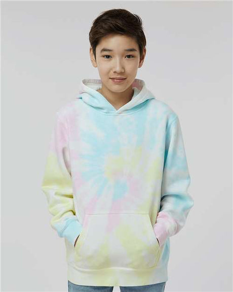 Independent Trading Co. PRM1500TD Youth Midweight Tie-Dyed Hooded Sweatshirt | Wholesale Youth Tie-Dye Hoodie