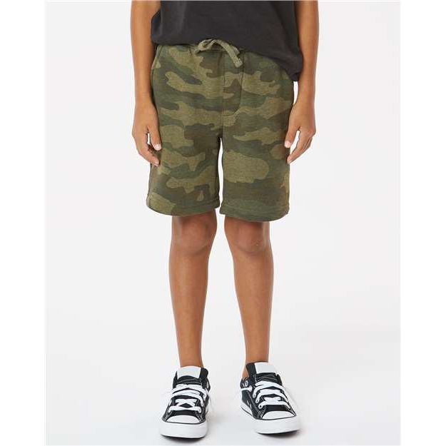 Independent Trading Co. Youth Lightweight Special Blend Fleece Shorts - Independent Trading Co. PRM16SRT Independent Trading Co. Forest Camo Heather S