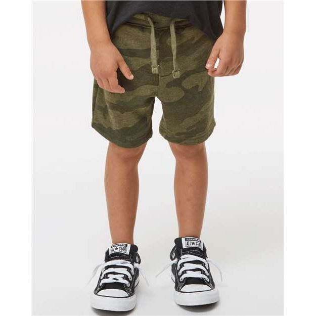 Independent Trading Co. Toddler Lightweight Special Blend Fleece Shorts - Independent Trading Co. PRM11SRT Independent Trading Co. Forest Camo Heather 2T