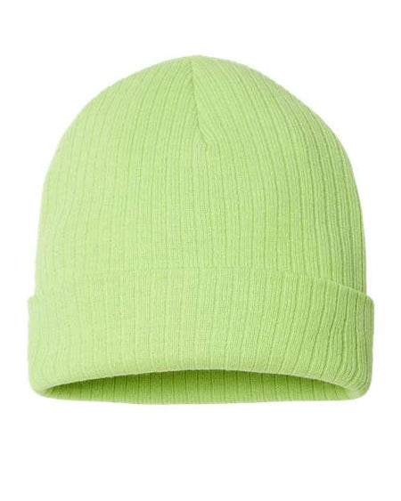 Atlantis Headwear Sustainable Rib Cuffed Beanie - Atlantis Headwear RIO Atlantis Headwear Acid Green One Size