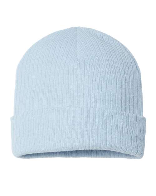 Atlantis Headwear Sustainable Rib Cuffed Beanie - Atlantis Headwear RIO Atlantis Headwear Light Blue One Size