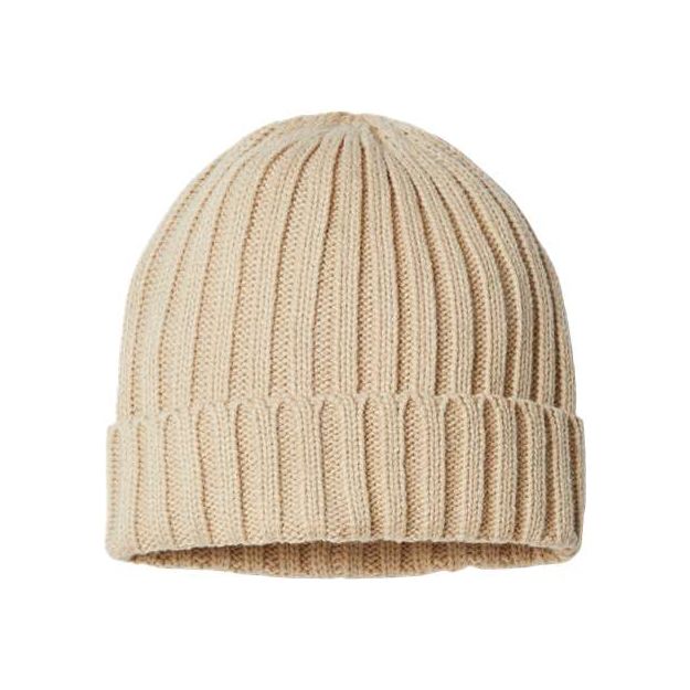 Atlantis Headwear Sustainable Cable Knit Cuffed Beanie - Atlantis Headwear SHORE Atlantis Headwear Light Beige One Size