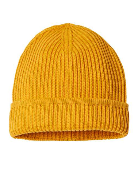 Atlantis Headwear Sustainable Finish Edge Cuffed Beanie - Atlantis Headwear MAPLE Atlantis Headwear Mustard Yellow One Size